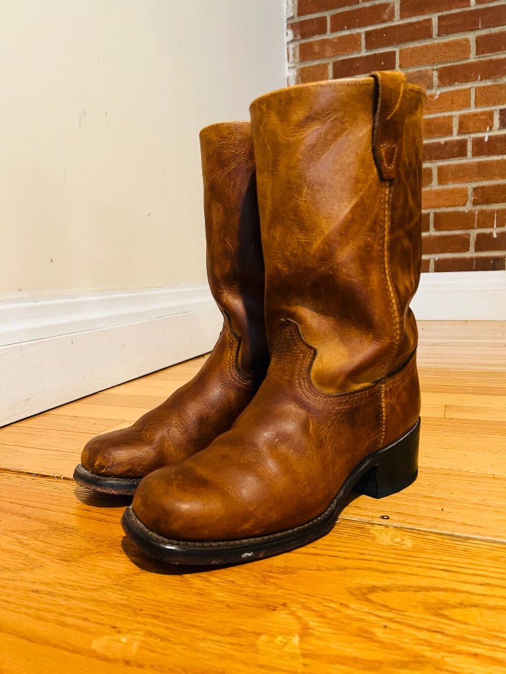 VTG Durango Campus Women's 7.5M Brown Leather Square Toe Pull-On Western Boots - Picture 15 of 16